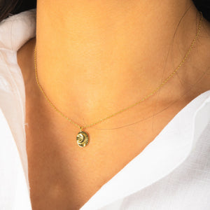 Dainty Moon Necklace - Gold