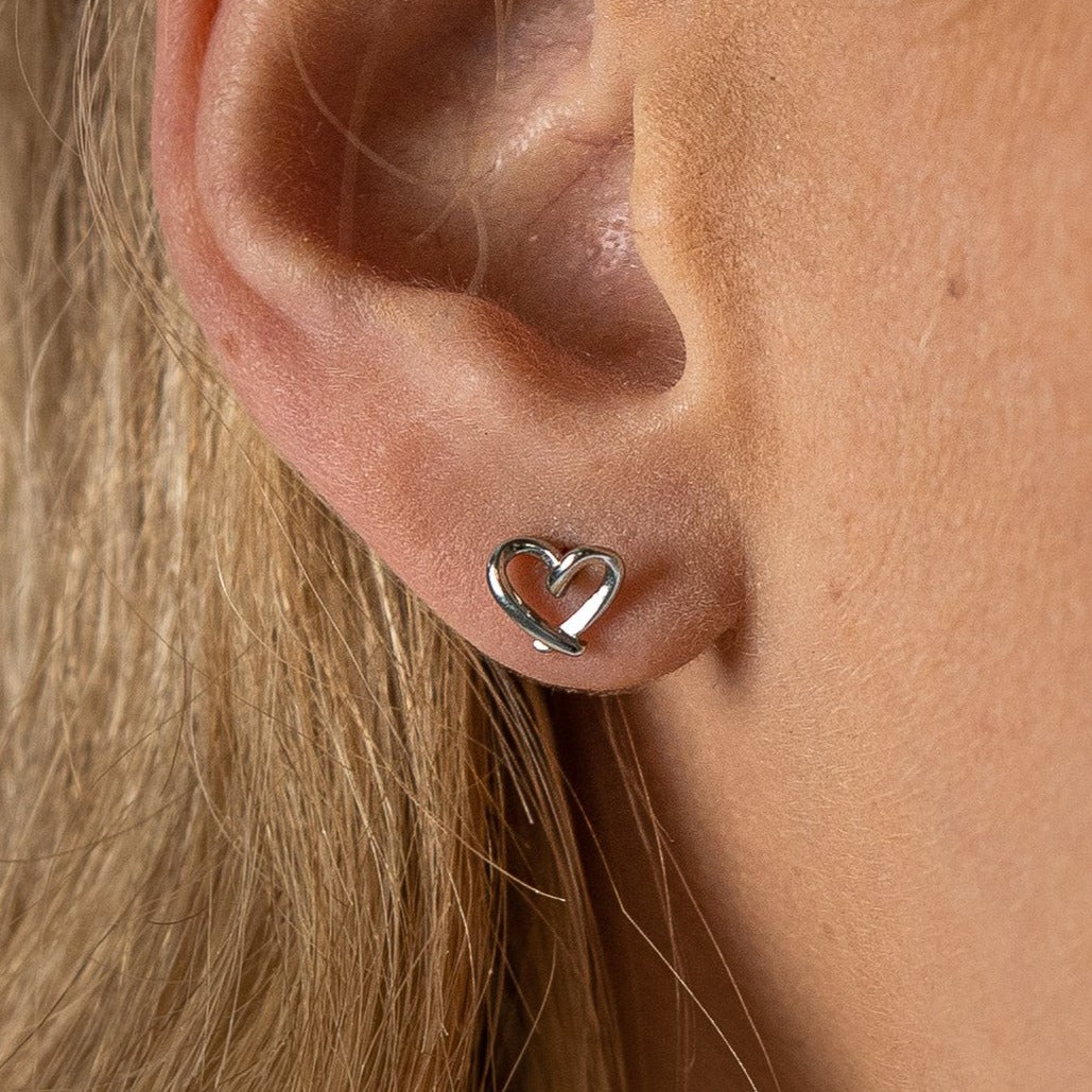 Tiffany TIFFANY&Co. Open heart earrings drop 925 silver diamond approx.  1.54g | eLADY Globazone