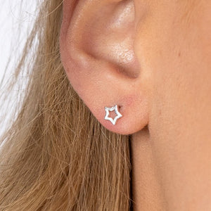 I Love You Star Studs - Silver