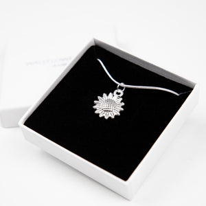 Sunflower Necklace - Silver