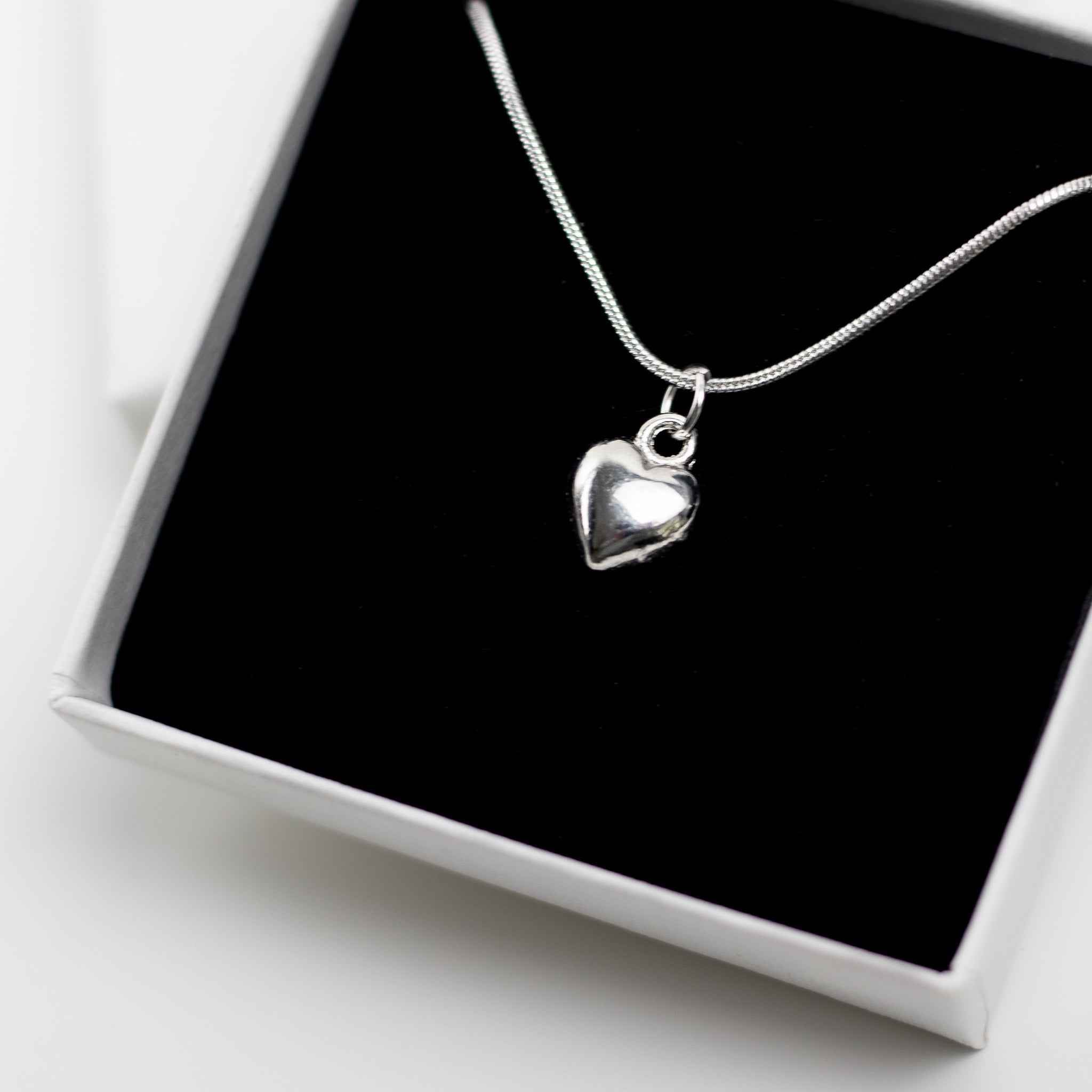 Heart Charm Necklace - Sterling Silver