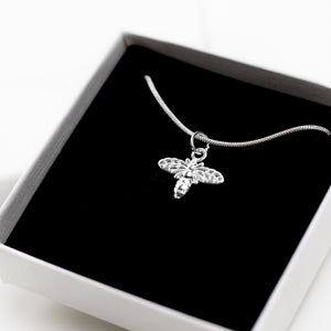 Bee Charm Necklace - Silver