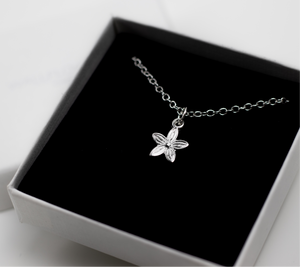 Flower Charm Necklace - Sterling Silver