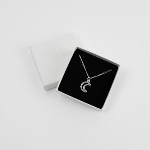 Moon Charm Necklace - Silver
