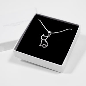 Cat Charm Necklace - Silver