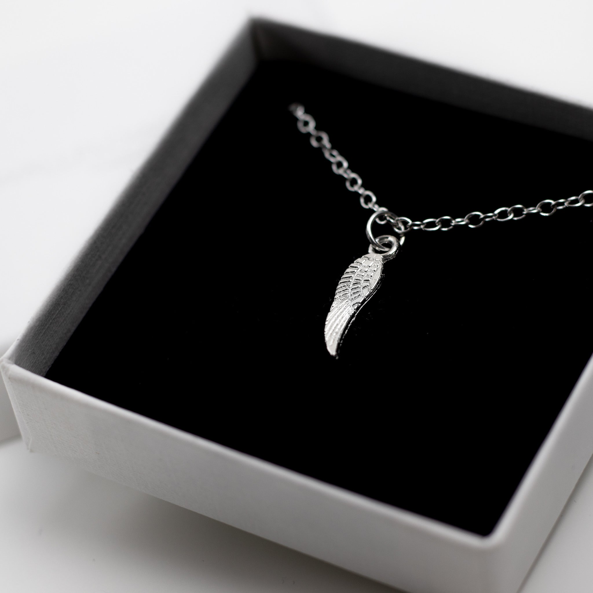 Angel Wing Charm Necklace - Sterling Silver