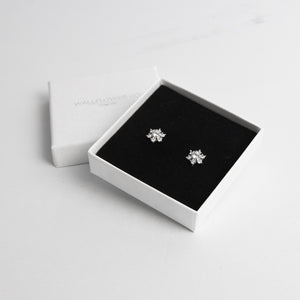 Glitzy Snowflake Stud Earrings - Sterling silver