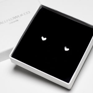 Tiny Heart Studs - Sterling Silver